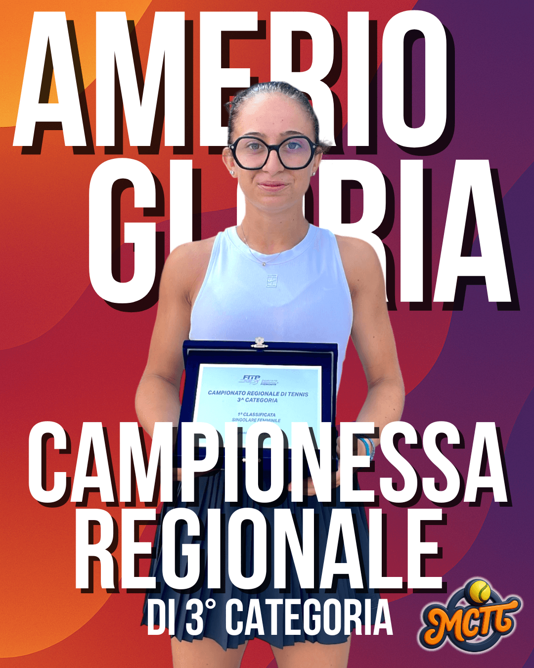 Gloria Amerio è Campionessa Regionale di 3ª Categoria, un titolo meritato per la Leonessa MCTT