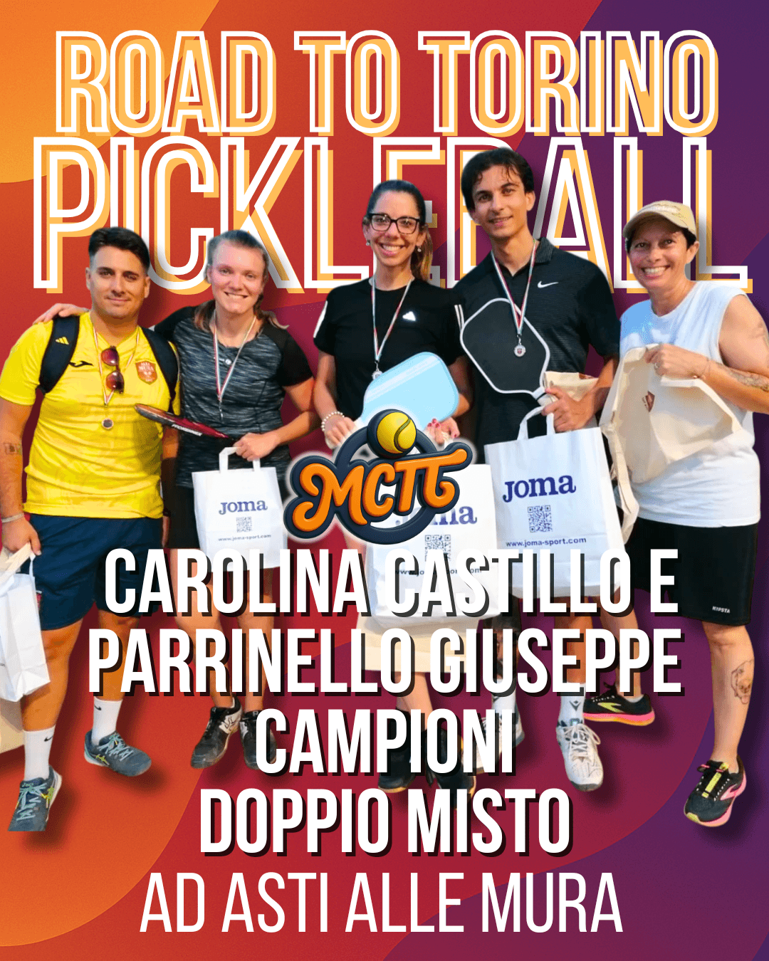 🏆 Carolina Castillo e Giuseppe Parrinello trionfano nel doppio misto alla 2ª Tappa di Pickleball Road to Torino